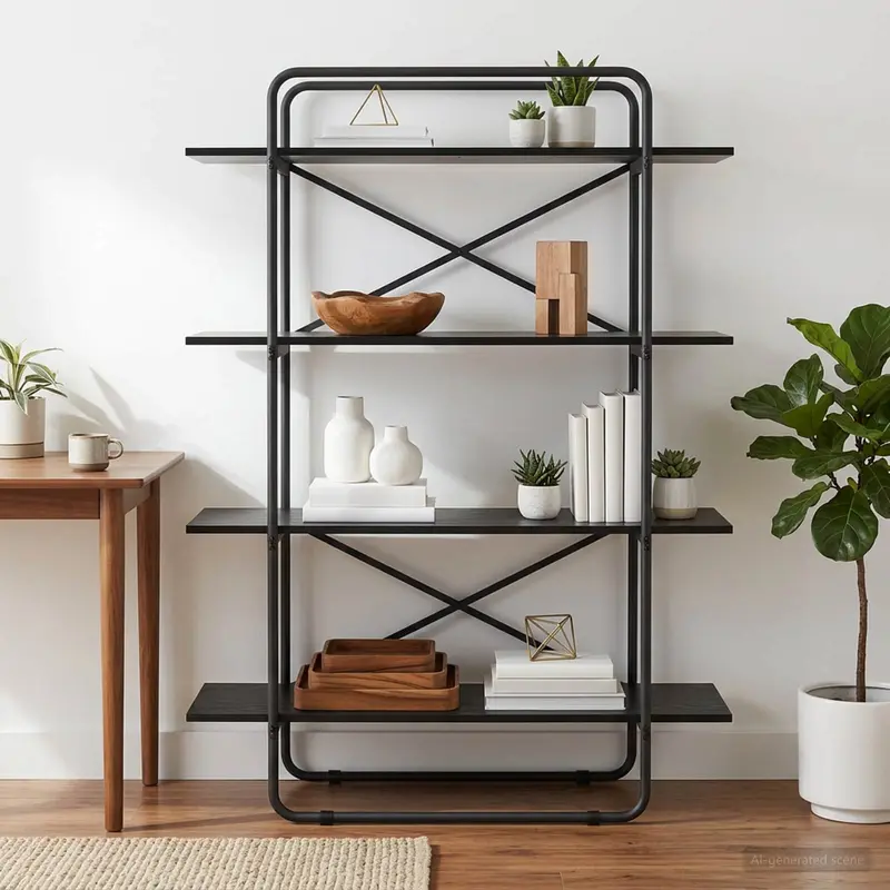 Vidaxl boekenrek 4-laags 100 x 35 x 140 cm pb zwart eiken