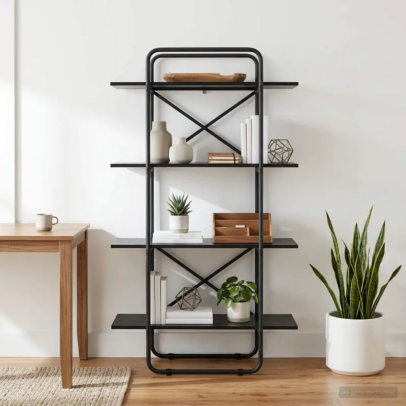 Vidaxl boekenrek 4-laags 60 x 35 x 140 cm pb zwart eiken