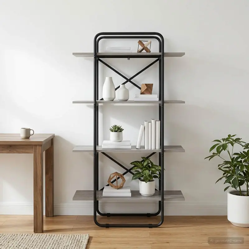 Vidaxl boekenrek 4-laags 80 x 35 x 140 cm pb grijs sonoma