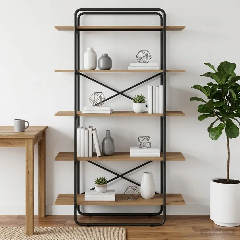 Vidaxl boekenrek 5-laags 100 x 35 x 175,5 cm pb artisanaal eiken