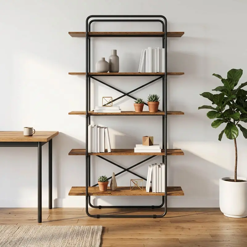 Vidaxl boekenrek 5-laags 100 x 35 x 175,5 cm pb eikenhout