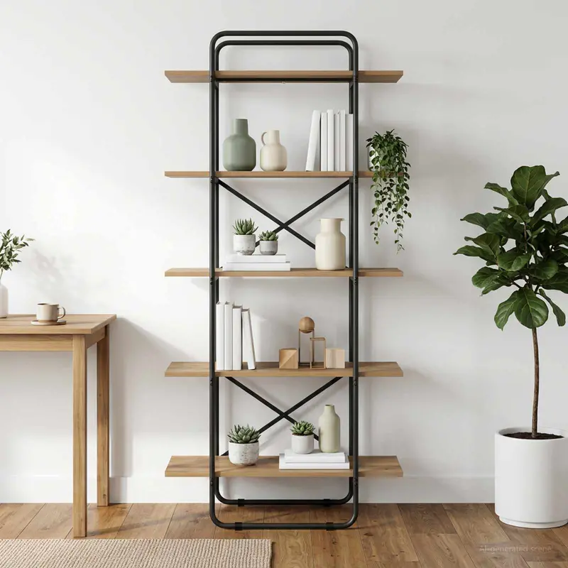 Vidaxl boekenrek 5-laags 60 x 35 x 175,5 cm pb artisanaal eiken