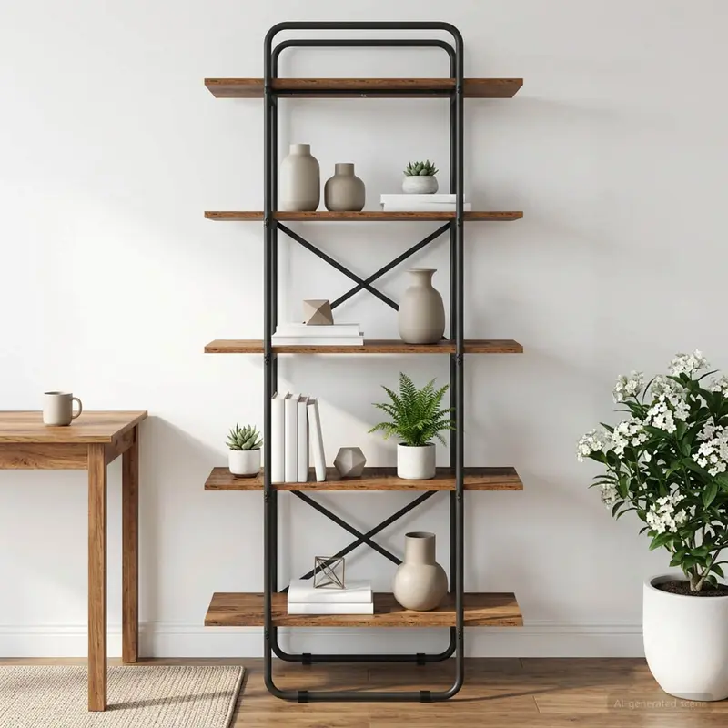 Vidaxl boekenrek 5-laags 80 x 35 x 175,5 cm pb eikenhout