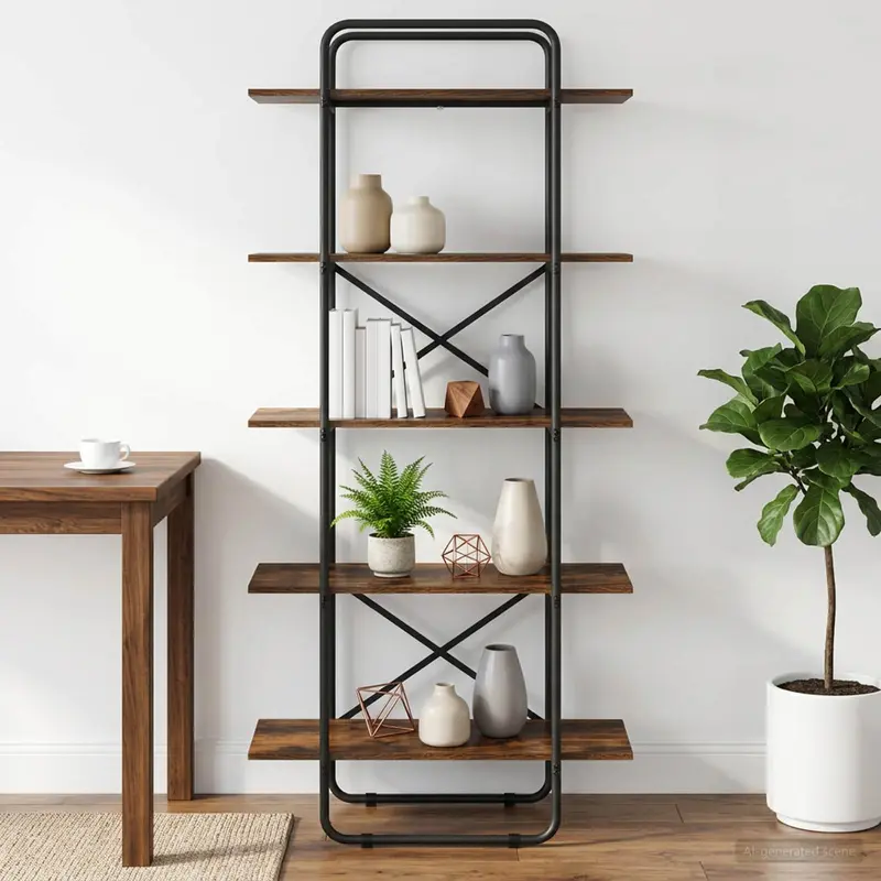 Vidaxl boekenrek 5-laags 80 x 35 x 175,5 cm pb gerookt eiken