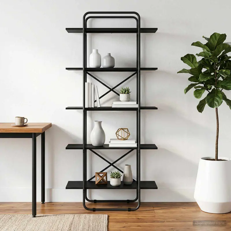 Vidaxl boekenrek 5-laags 80 x 35 x 175,5 cm pb zwart eiken
