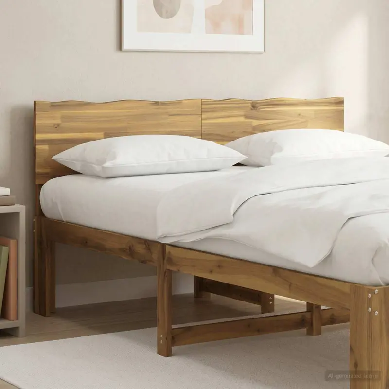 Vidaxl boomstamrand hoofdeinde rostock wit 120 cm massief acaciahout