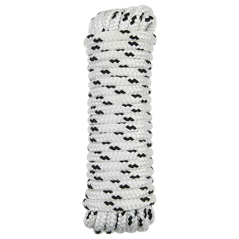 Vidaxl boottouw 14 mm 9 m wit en zwart polyester