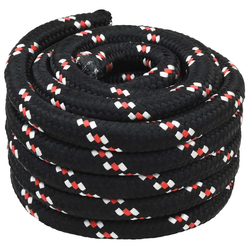 Vidaxl boottouw 40 mm 10 m zwart en rood polypropylène