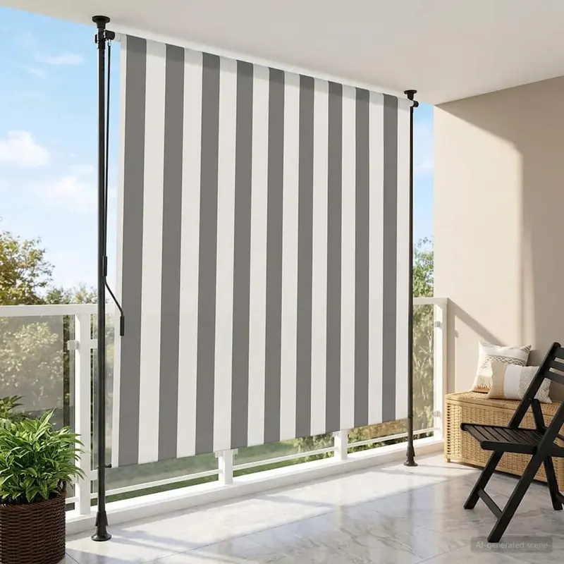 Vidaxl buiten rolgordijn antraciet en wit 100 x 270 cm