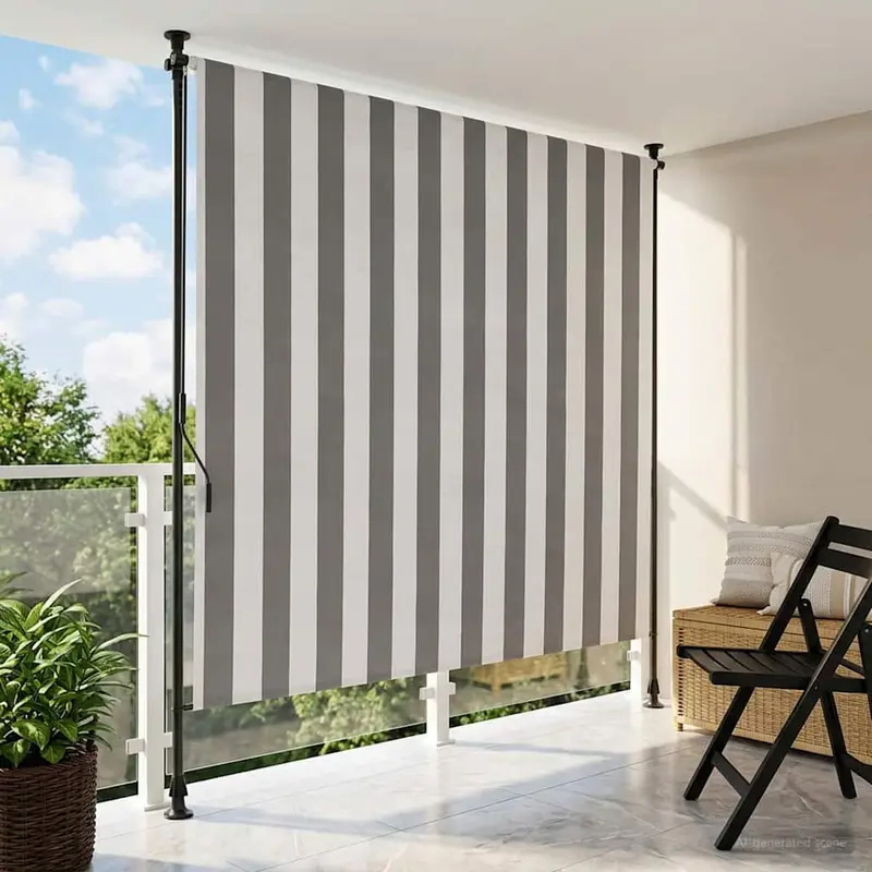 Vidaxl buiten rolgordijn antraciet en wit 120 x 270 cm
