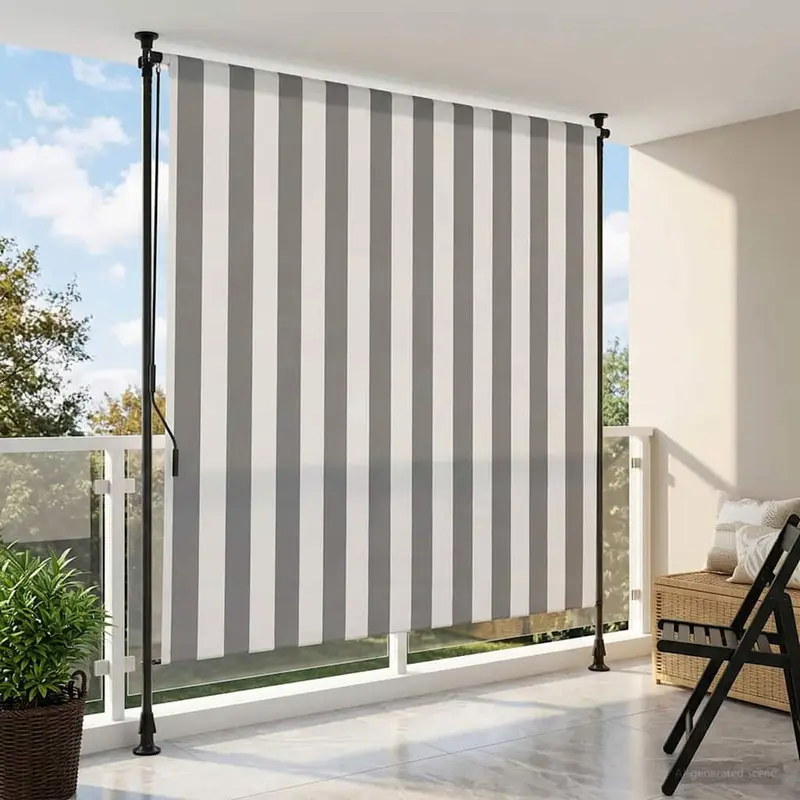 Vidaxl buiten rolgordijn antraciet en wit 150 x 270 cm