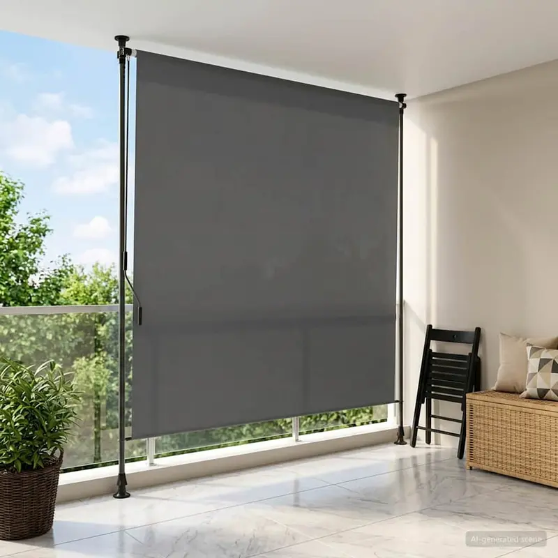 Vidaxl buiten rolgordijn lichtgrijs 100 x 270 cm
