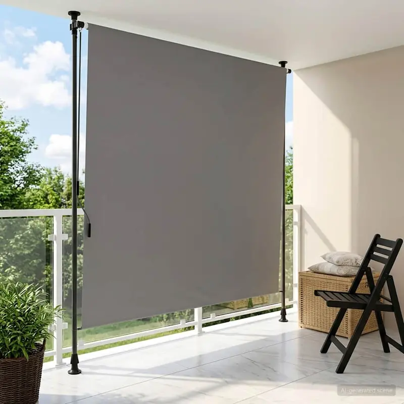 Vidaxl buiten rolgordijn lichtgrijs 120 x 270 cm
