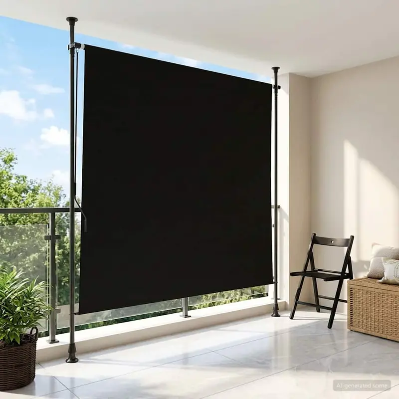 Vidaxl buiten rolgordijn zwart 150 x 270 cm