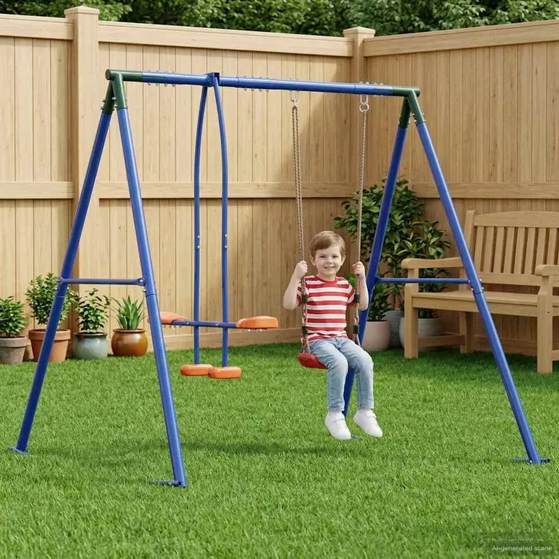Vidaxl buiten schommelframe met glijbaan voor tot 3 kinderen