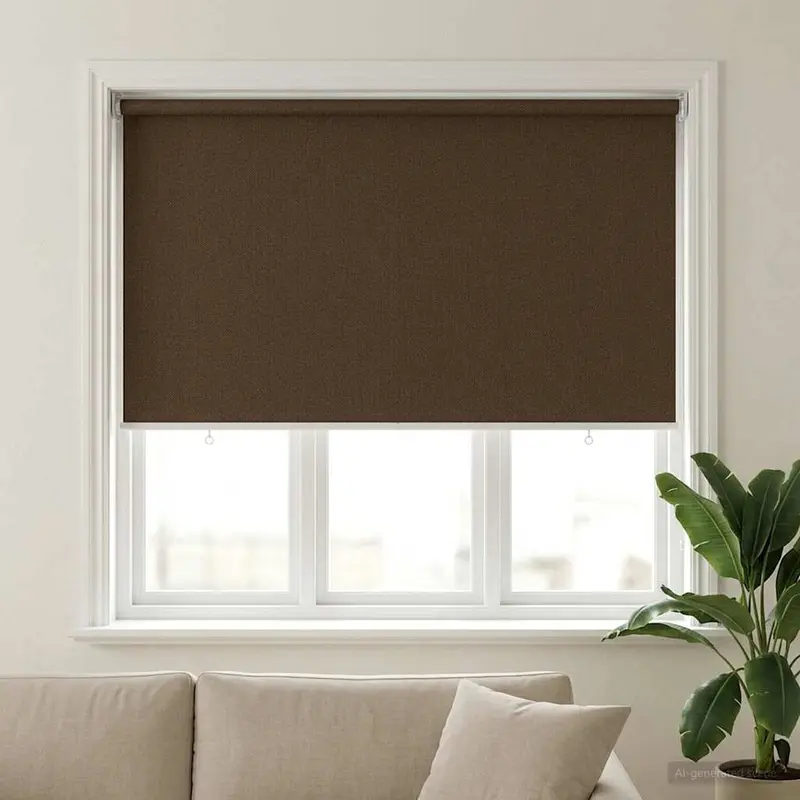 Vidaxl buitenrolgordijn 90% uv-blok bruin 140 x 140 cm hdpe