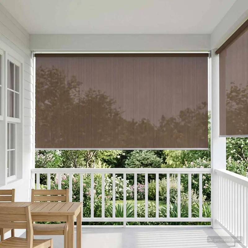 Vidaxl buitenrolgordijn 90% uv-blok taupe 140 x 230 cm hdpe