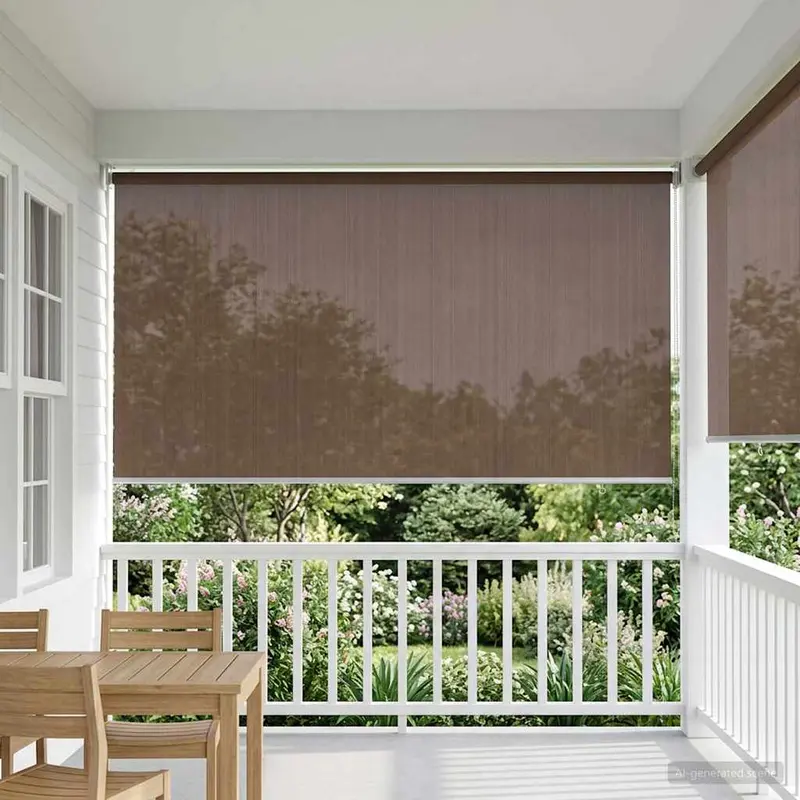 Vidaxl buitenrolgordijn 90% uv-blok taupe 180 x 140 cm hdpe
