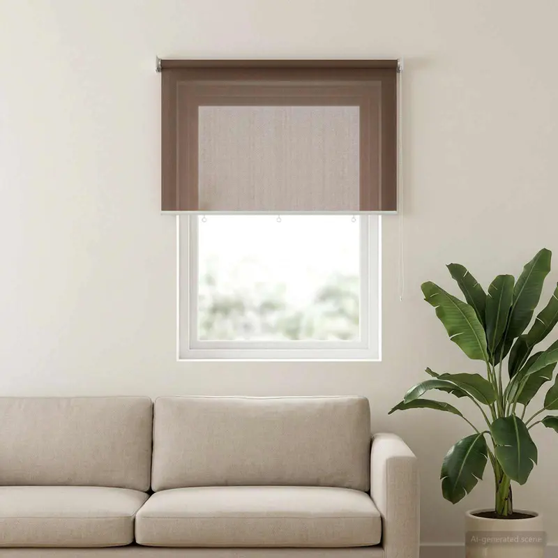 Vidaxl buitenrolgordijn 90% uv-blok taupe 220 x 140 cm hdpe