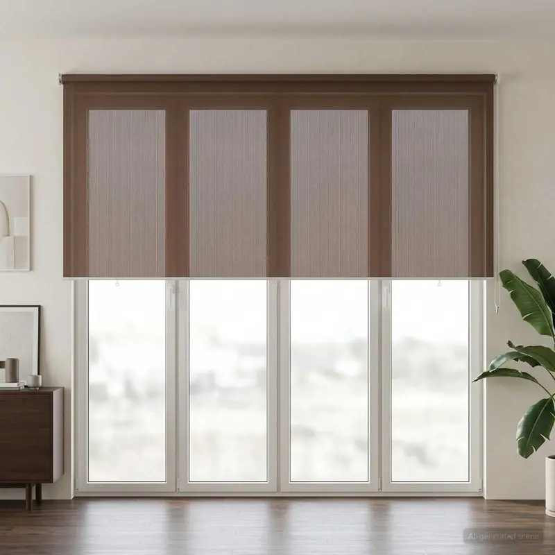 Vidaxl buitenrolgordijn 90% uv-blok taupe 350 x 140 cm hdpe