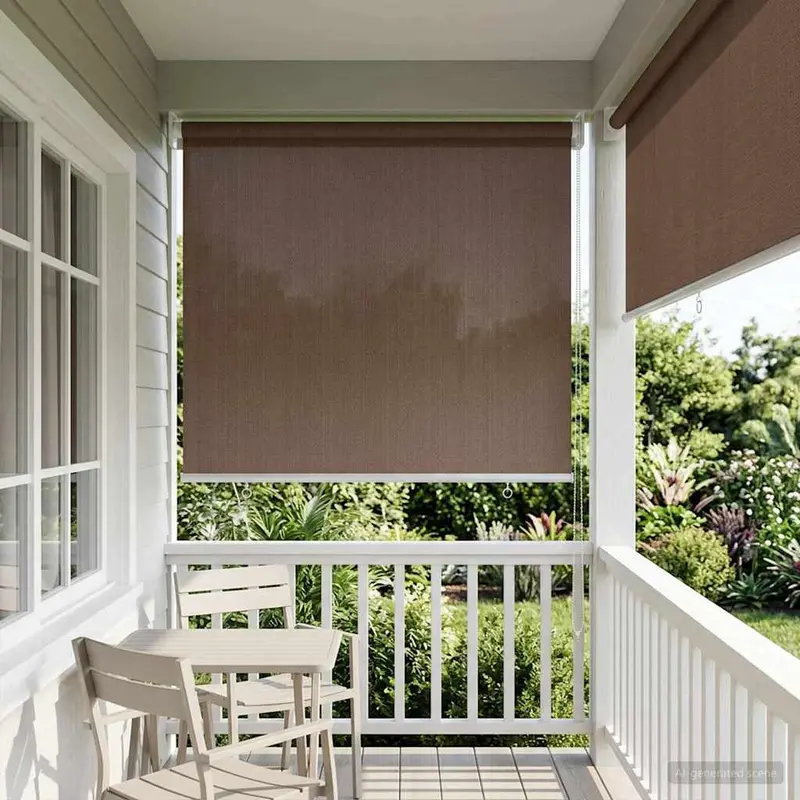 Vidaxl buitenrolgordijn 90% uv-blok taupe 80 x 140 cm hdpe