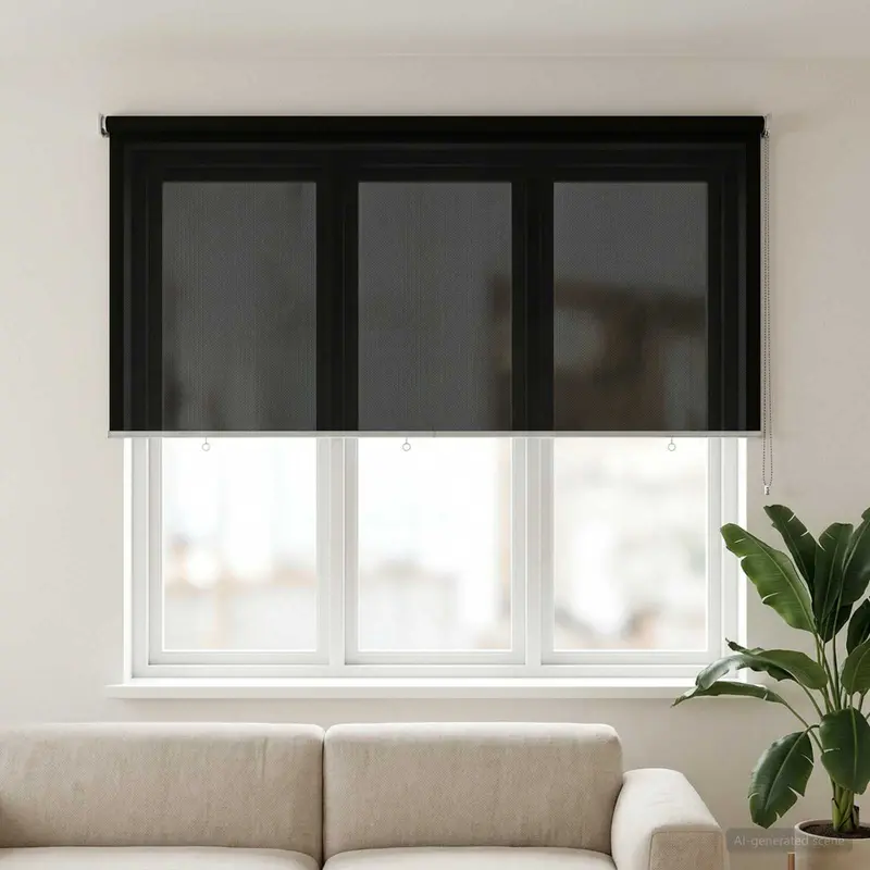 Vidaxl buitenrolgordijn 90% uv-blok zwart 140 x 140 cm hdpe