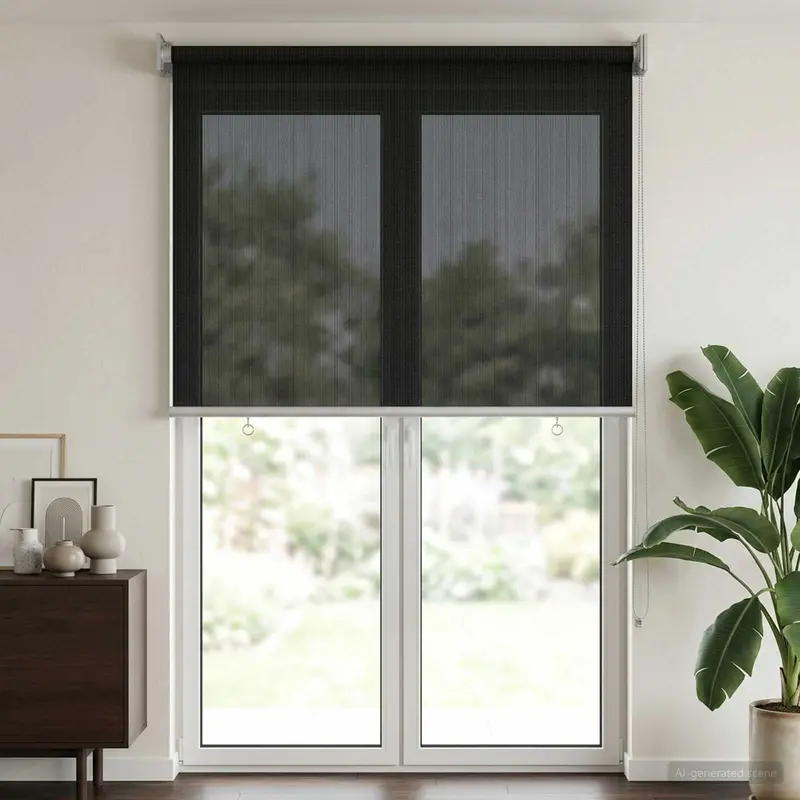 Vidaxl buitenrolgordijn 90% uv-blok zwart 80 x 230 cm hdpe