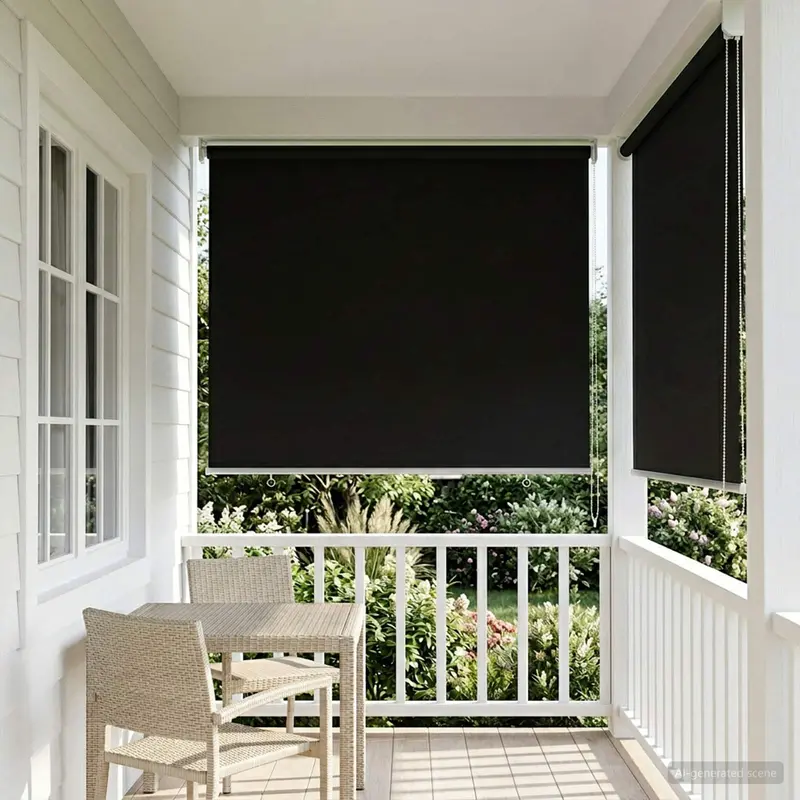 Vidaxl buitenrolgordijn uv-bescherming zwart 100 x 230 cm (b x h)