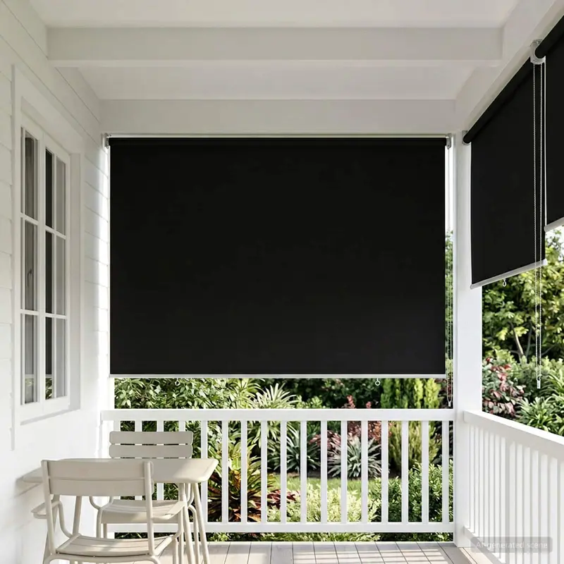 Vidaxl buitenrolgordijn uv-bescherming zwart 100 x 230 cm (b x h)