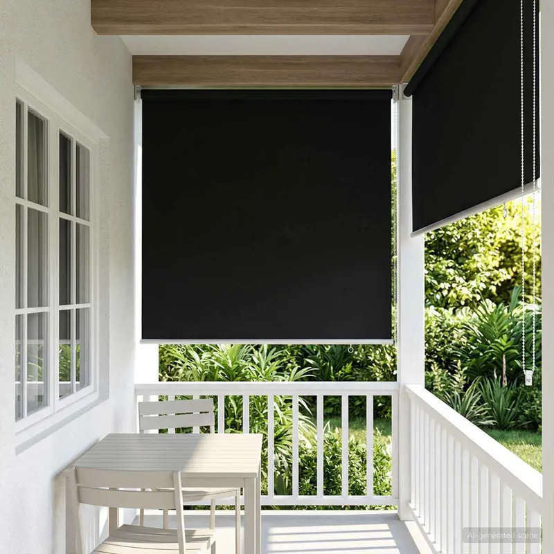 Vidaxl buitenrolgordijn uv-bescherming zwart 100 x 230 cm (b x h)