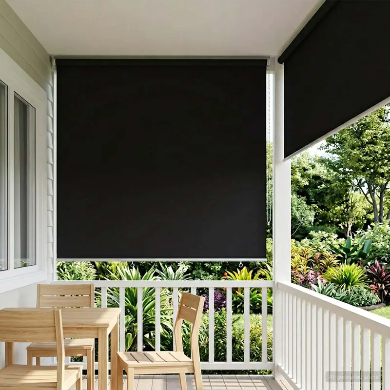 Vidaxl buitenrolgordijn uv-bescherming zwart 100 x 230 cm (b x h)
