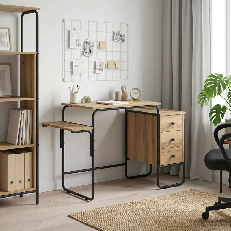 Vidaxl bureau met opbergruimte artisanaal eiken 120 x 50 x 75 cm