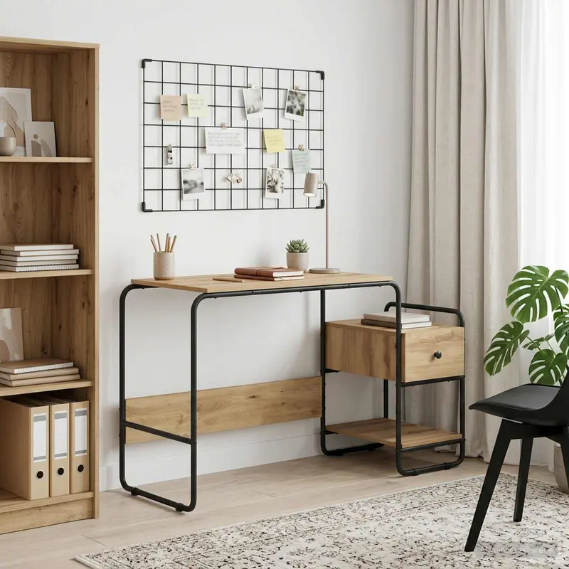 Vidaxl bureau met opbergruimte artisanaal eiken 131,5 x 50 x 75,5 cm