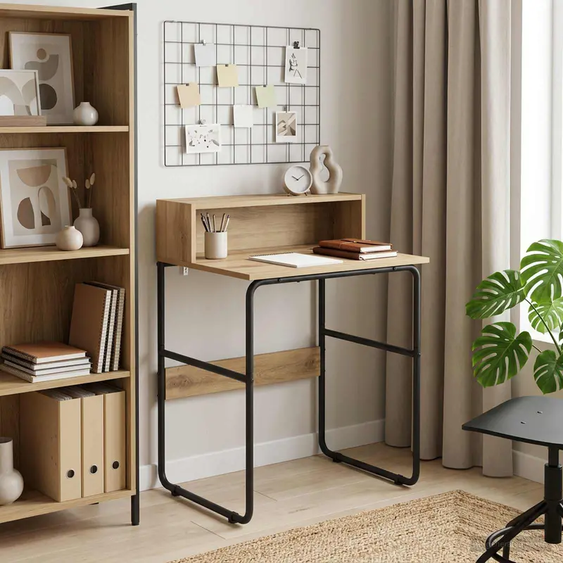 Vidaxl bureau met opbergruimte artisanaal eiken 60 x 50 x 91 cm