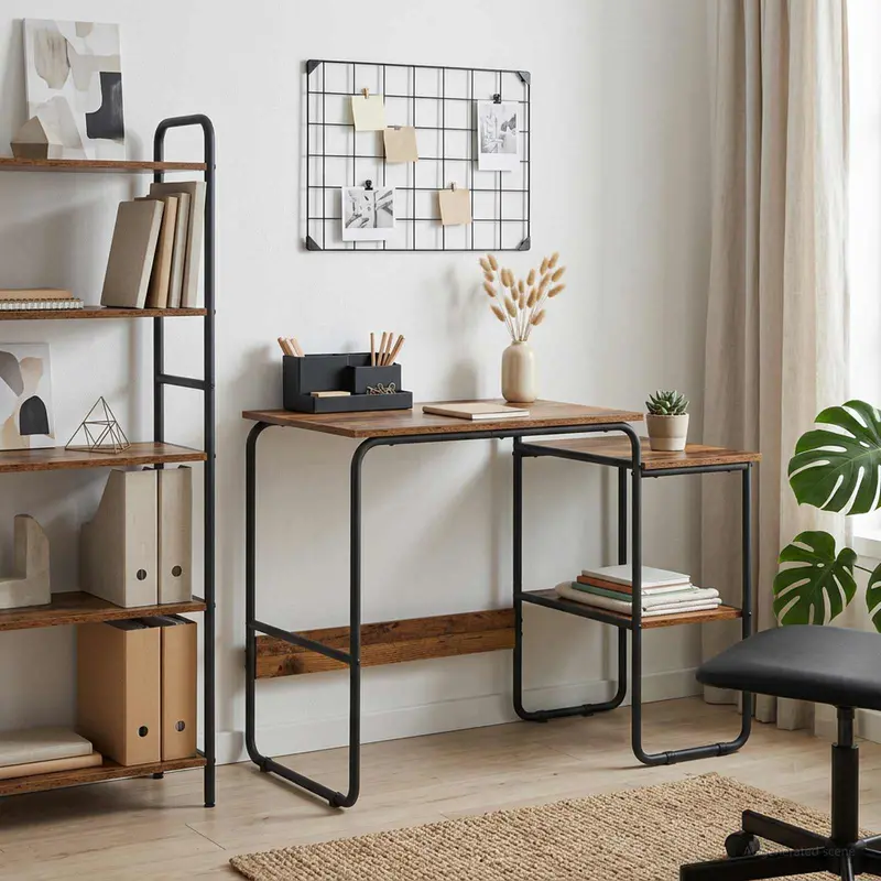 Vidaxl bureau met opbergruimte oud hout 100 x 50 x 75 cm