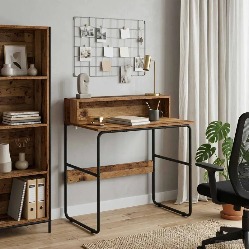 Vidaxl bureau met opbergruimte oud hout 80 x 50 x 91 cm