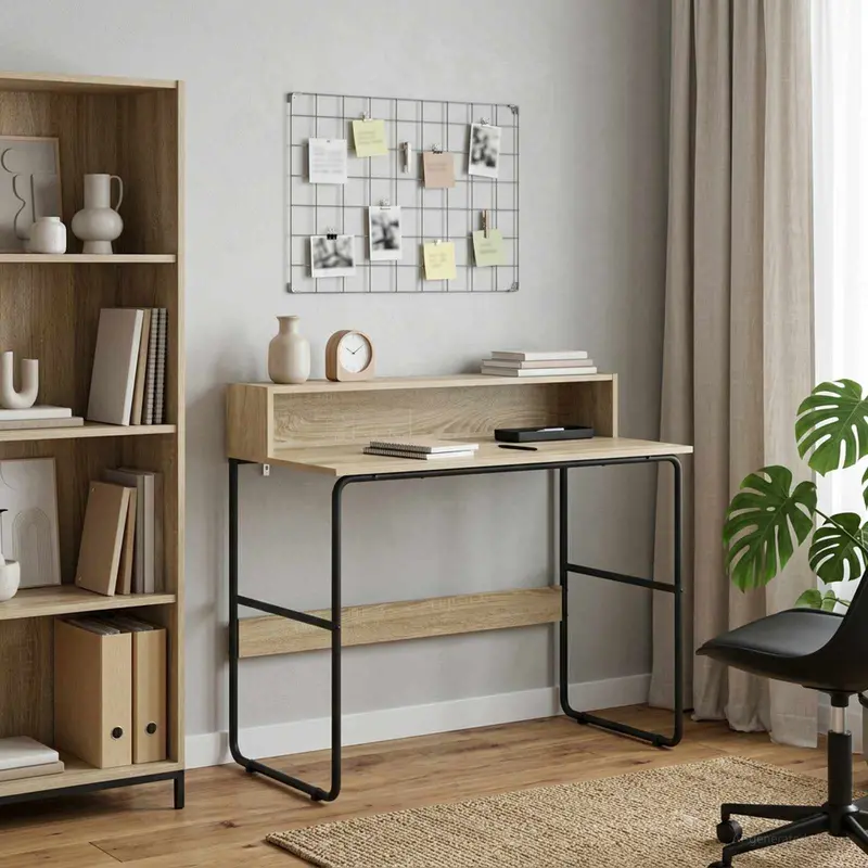Vidaxl bureau met opbergruimte sonoma eiken 100 x 50 x 91 cm