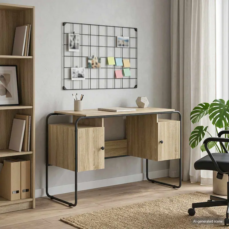 Vidaxl bureau met opbergruimte sonoma eiken 120 x 50.5 x 75.5 cm