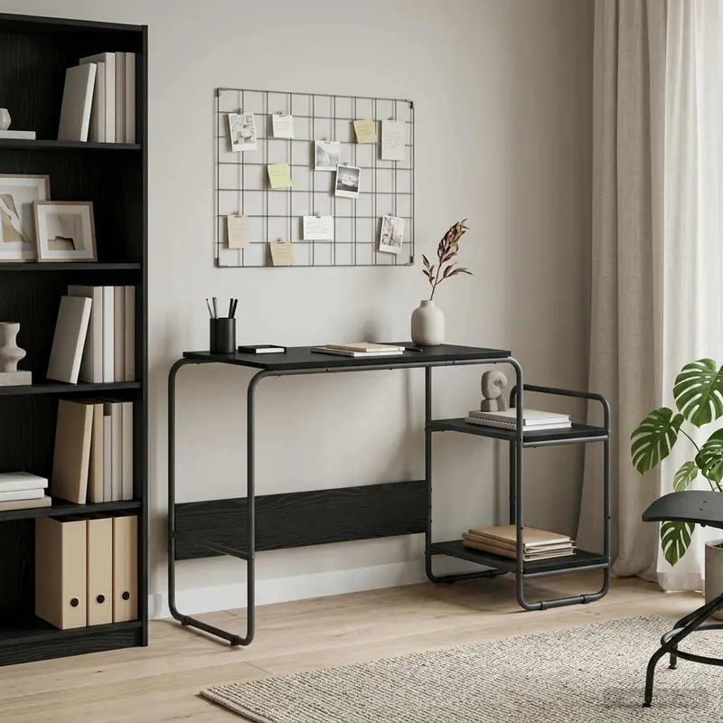 Vidaxl bureau met opbergruimte zwart eiken 131.5 x 50 x 75.5 cm
