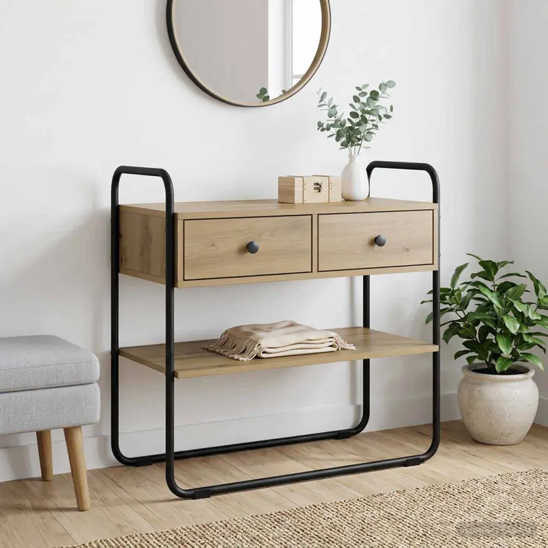 Vidaxl consoletafel artisanaal eiken 100 x 40 x 75 cm bewerkt hout