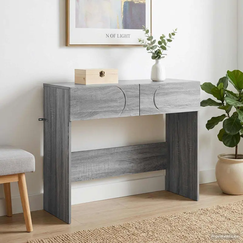 Vidaxl consoletafel grijs sonoma 96,5 x 38 x 75 cm bewerkt hout