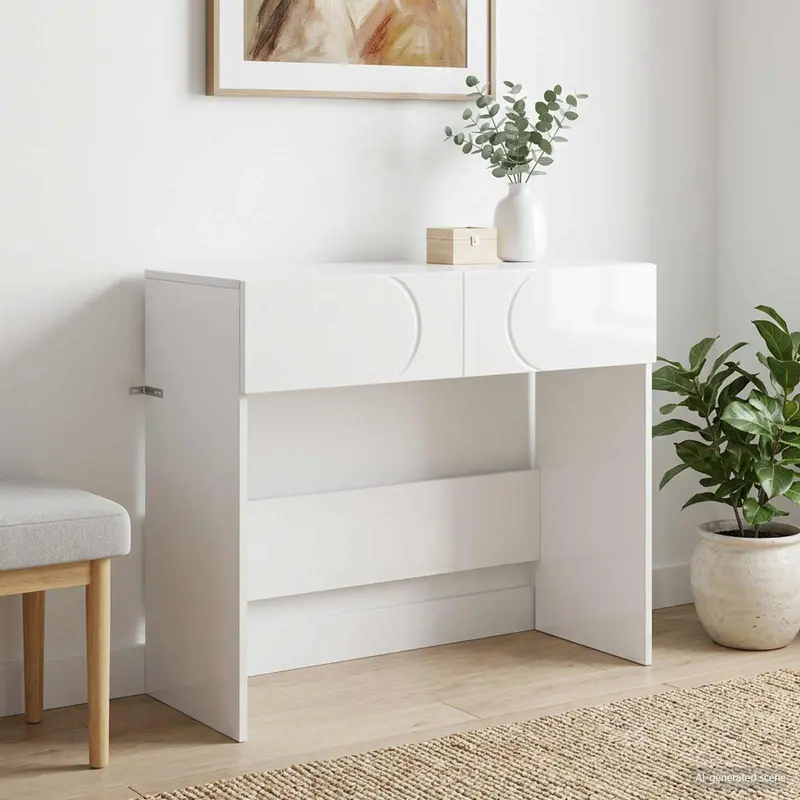 Vidaxl consoletafel hoogglans wit 96,5 x 38 x 75 cm bewerkt hout