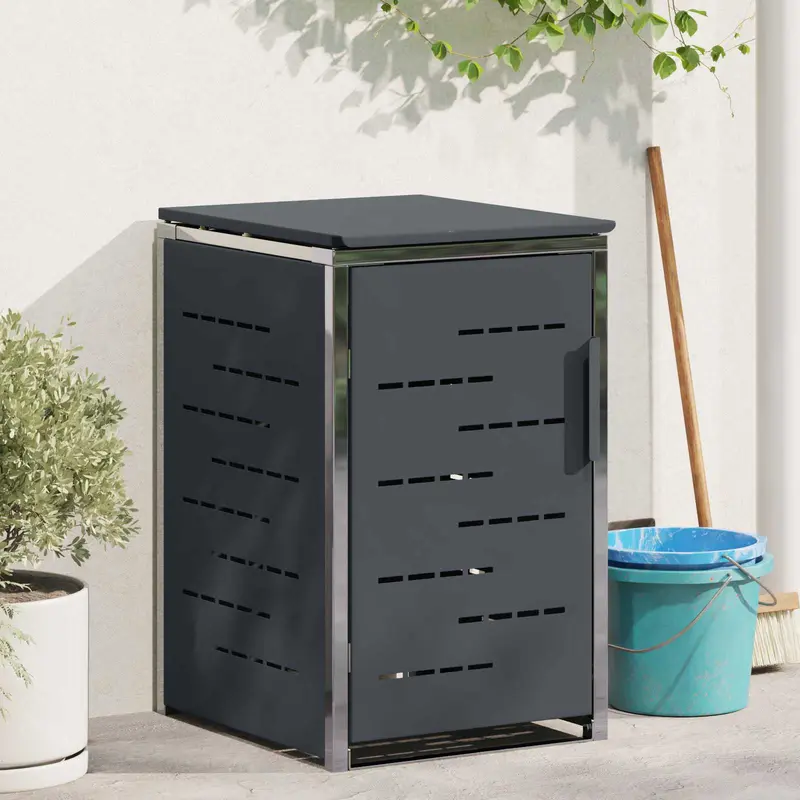 Vidaxl containerombouw for 1 bin 240l antracietkleurig