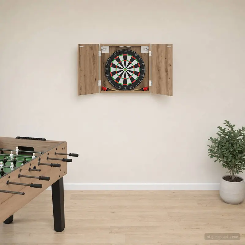Vidaxl dartbord kabinet artisanaal eiken 56 x 12 x 53,5 cm