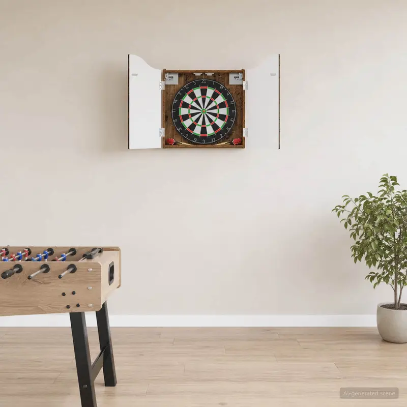 Vidaxl dartbord kabinet oud hout 56 x 12 x 63 cm bewerkt hout