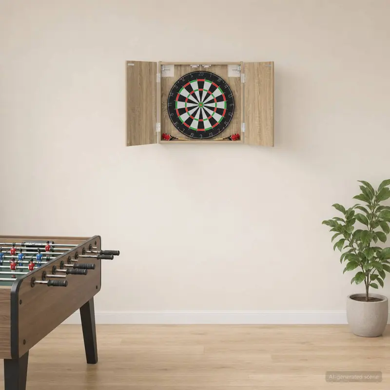 Vidaxl dartbord kabinet sonoma eiken 56 x 12 x 53,5 cm bewerkt hout
