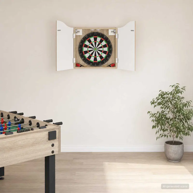 Vidaxl dartbord kabinet sonoma eiken 56 x 12 x 63 cm bewerkt hout