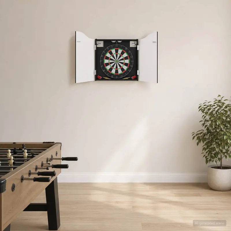 Vidaxl dartbord kabinet zwart 56 x 12 x 63 cm bewerkt hout