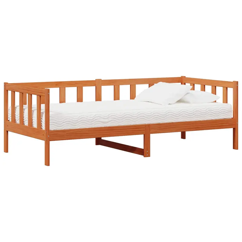 Vidaxl daybed met hoofdeinde waxbruin en wit 90 x 200 cm