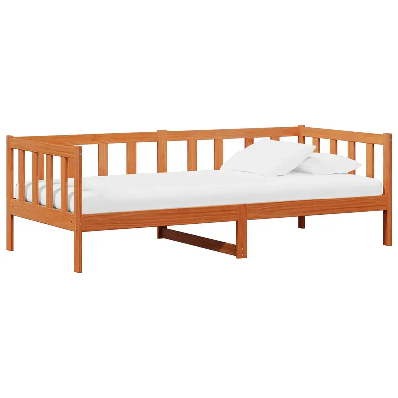Vidaxl daybed met hoofdeinde waxbruin en wit 90 x 200 cm